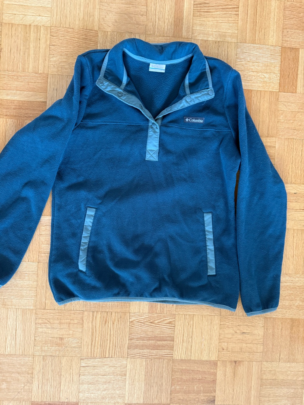 Columbia Blue Teal Crewneck Fleece Pullover Jacket